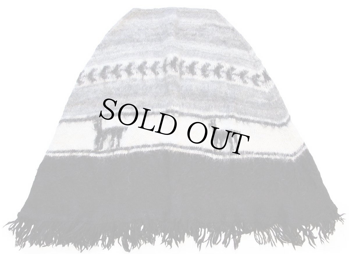 画像2: UNKNOWN アルパカ ハンドニット ポンチョ (2)