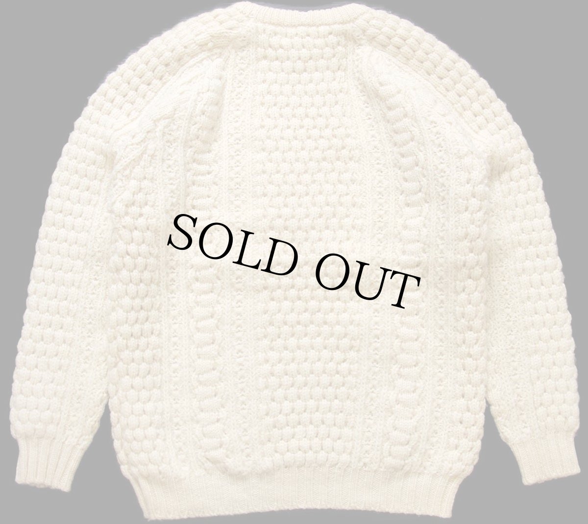 画像2: アイルランド製 Ed Mitchell ケーブル編み ウールニット セーター ナチュラル★フィッシャーマン (2)