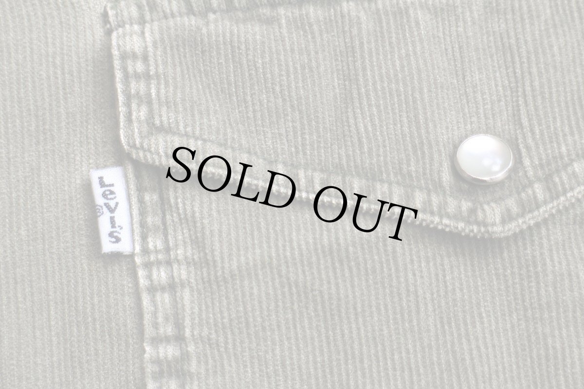 画像5: 90s Levi'sリーバイス コットン コーデュロイ ウエスタンシャツ グリーングレー M★ユーロ (5)