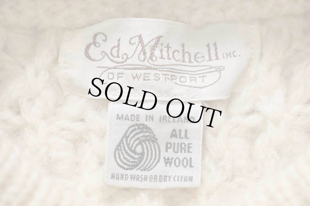 画像4: アイルランド製 Ed Mitchell ケーブル編み ウールニット セーター ナチュラル★フィッシャーマン (4)