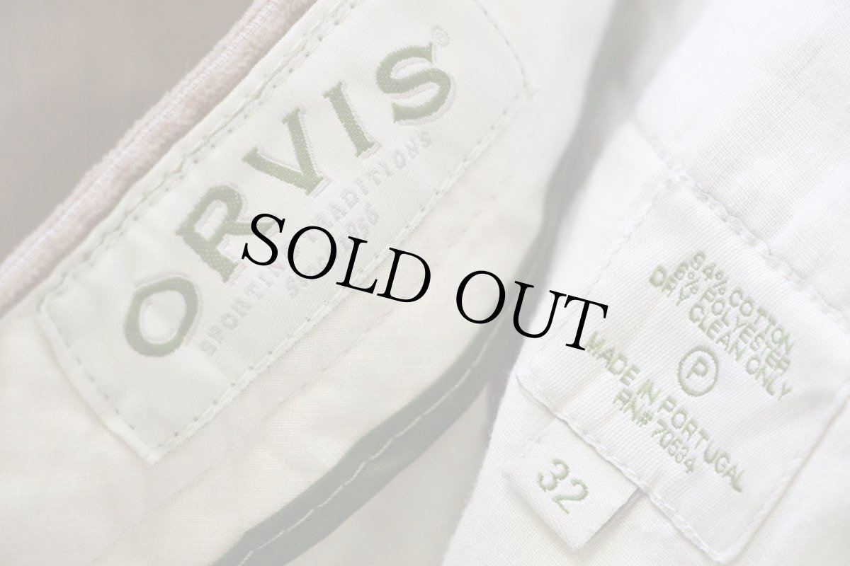 画像6: 00s ポルトガル製 ORVISオービス ツータック 太畝 コーデュロイパンツ 茶 32 (6)