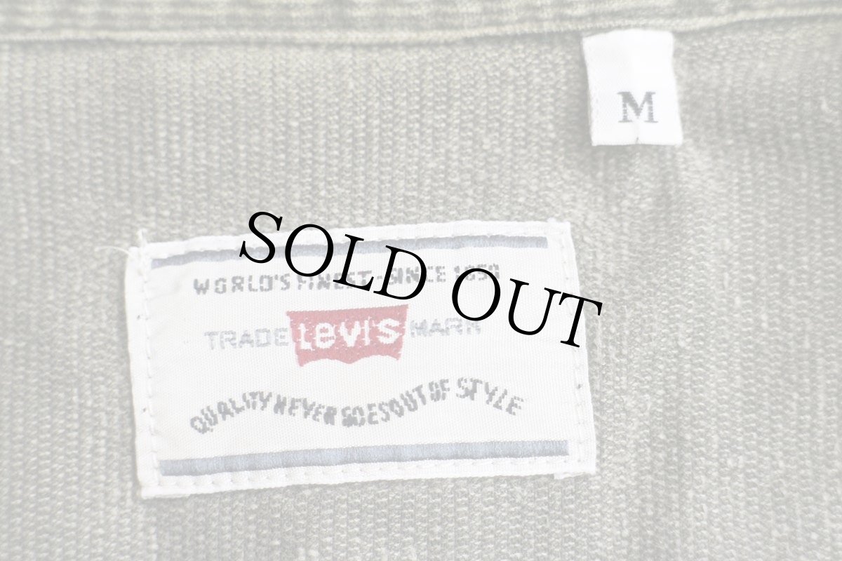 画像4: 90s Levi'sリーバイス コットン コーデュロイ ウエスタンシャツ グリーングレー M★ユーロ (4)