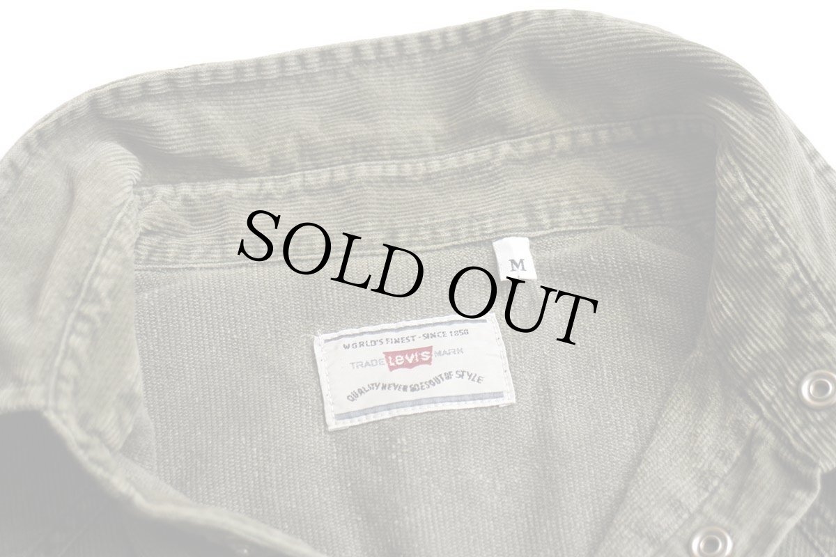 画像6: 90s Levi'sリーバイス コットン コーデュロイ ウエスタンシャツ グリーングレー M★ユーロ (6)