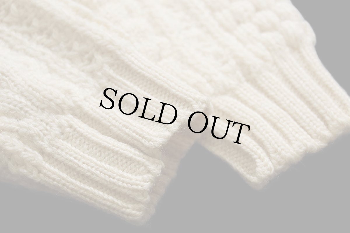 画像6: アイルランド製 Ed Mitchell ケーブル編み ウールニット セーター ナチュラル★フィッシャーマン (6)