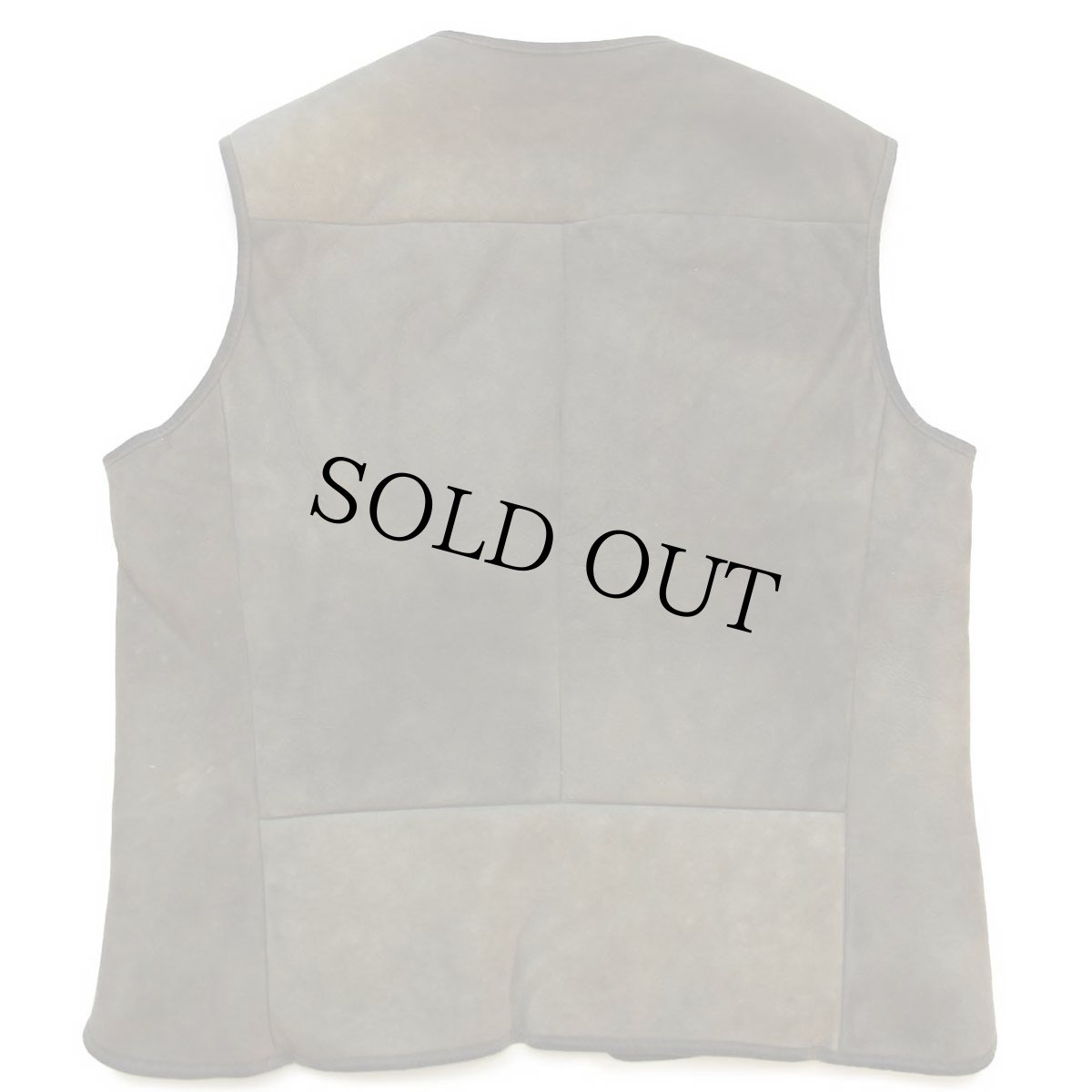 画像2: ビンテージ UNKNOWN リアル ムートンベスト オリーブ (2)