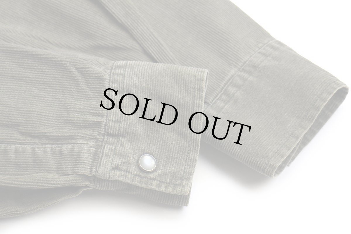 画像7: 90s Levi'sリーバイス コットン コーデュロイ ウエスタンシャツ グリーングレー M★ユーロ (7)