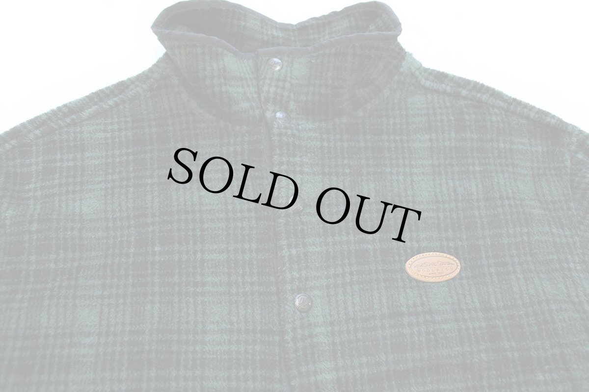 画像3: 90s USA製 Woolrichウールリッチ オンブレチェック プルオーバー POLARTEC フリース 緑 L (3)