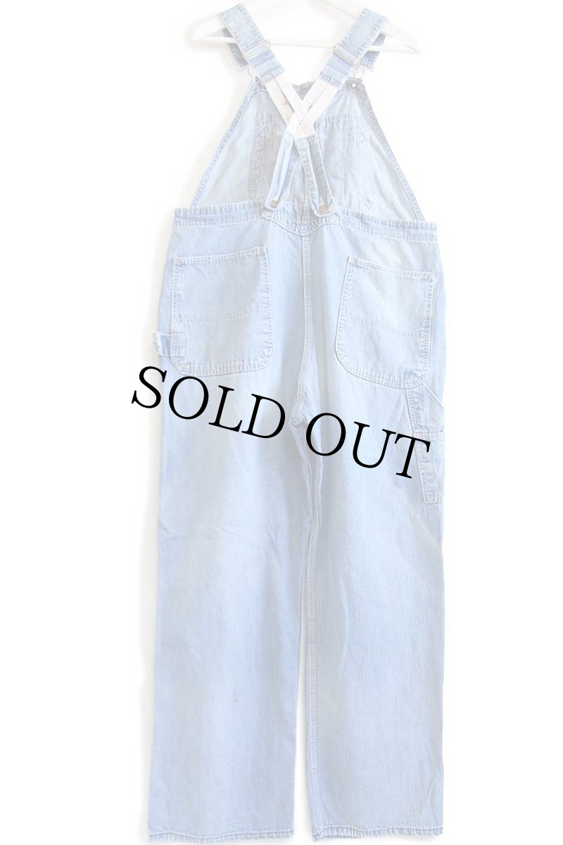 画像3: 60s RED CAMEL ダメージ リペア ローバック デニム オーバーオール w40 (3)