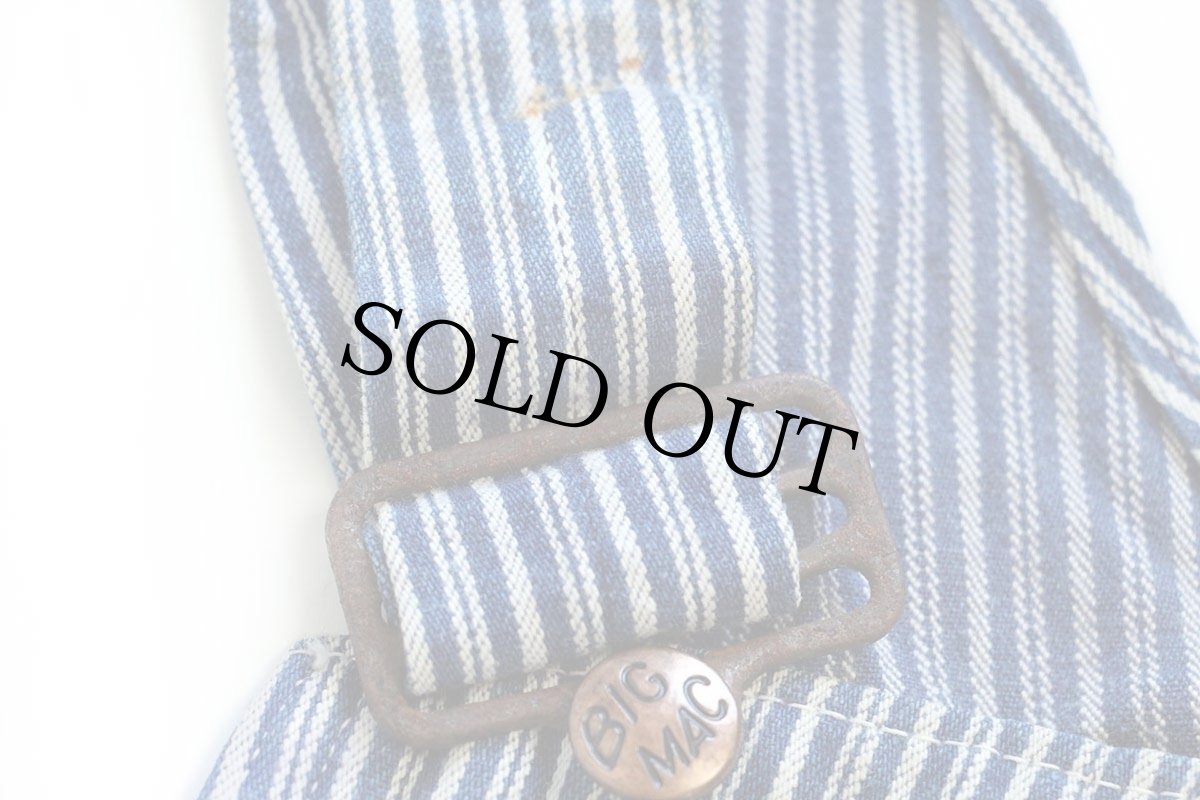 画像8: 70s USA製 JCPenney BIGMACビッグマック ランダムヒッコリー ストライプ オーバーオール w40★B  (8)