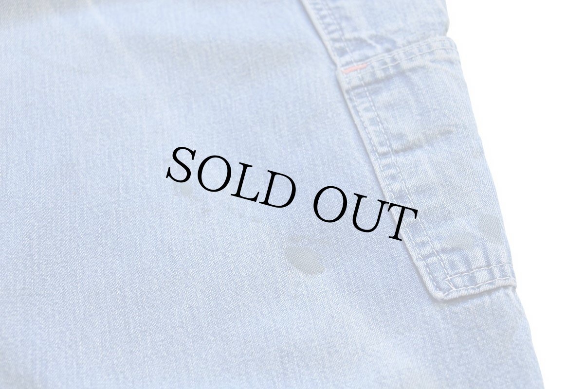 画像8: 60s RED CAMEL ダメージ リペア ローバック デニム オーバーオール w40 (8)