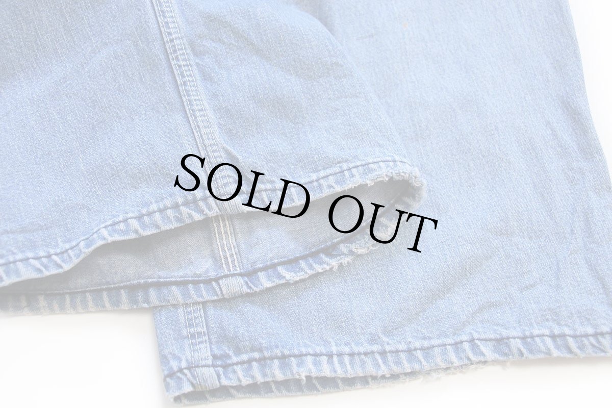 画像9: 60s RED CAMEL ダメージ リペア ローバック デニム オーバーオール w40 (9)