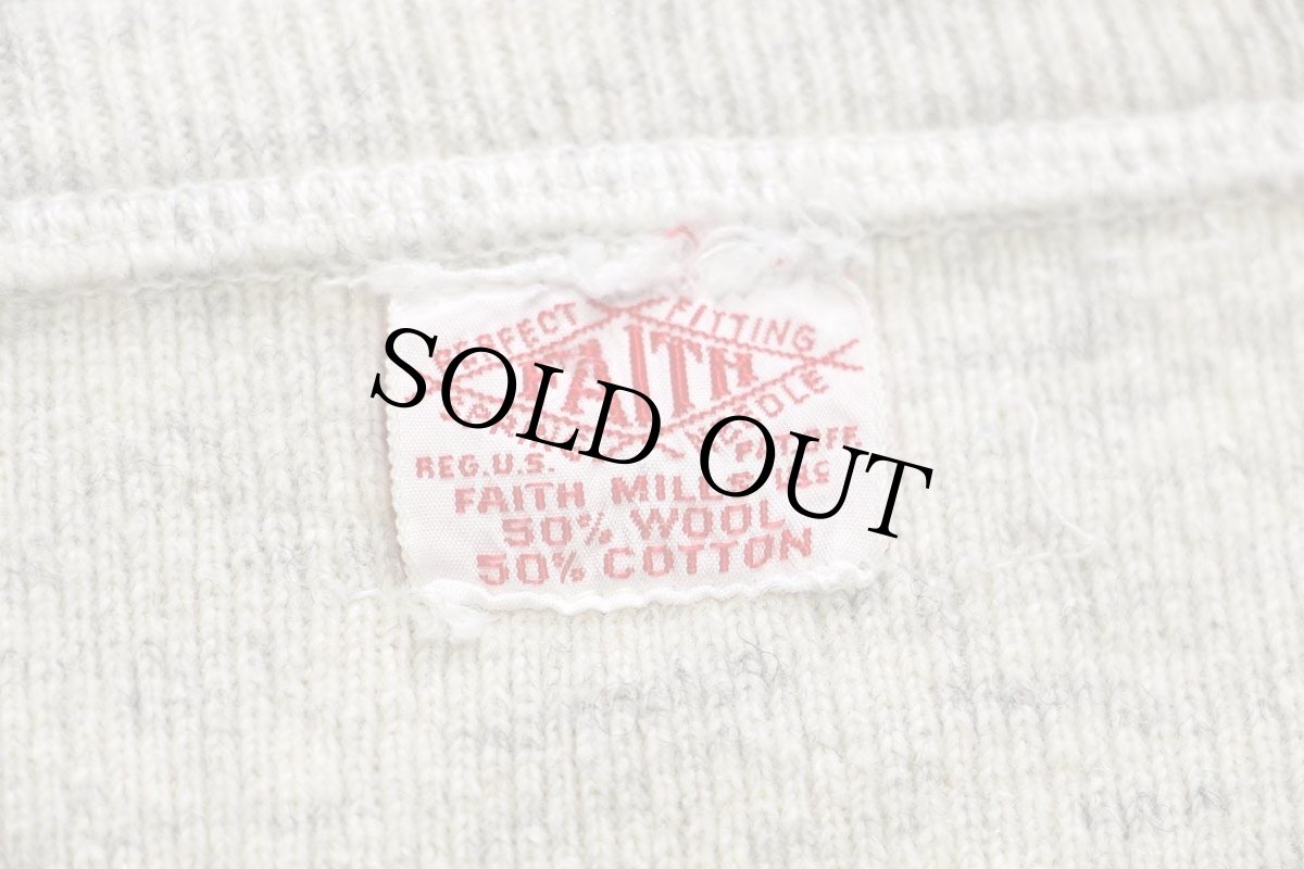 画像5: 50s FAITH MILLS ウール×コットン アンダーシャツ オートミール (5)