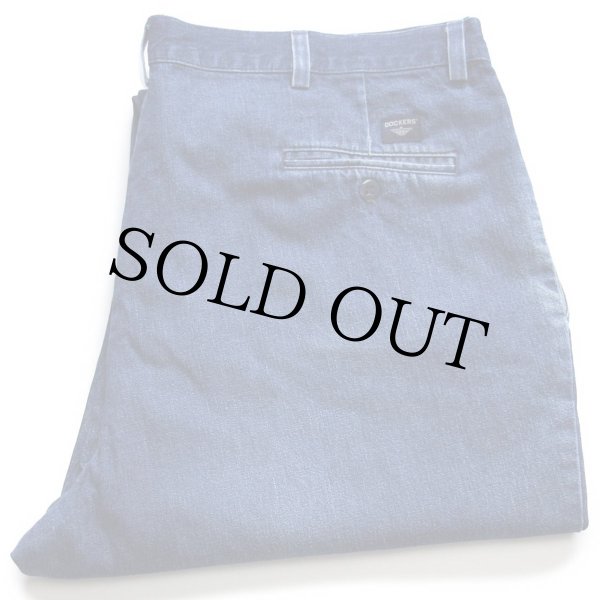 00’s DOCKERS ツータック デニムトラウザーズ スラックス 00s DOCKERSドッカーズ ツータック デニム トラウザーズ ヒゲ
