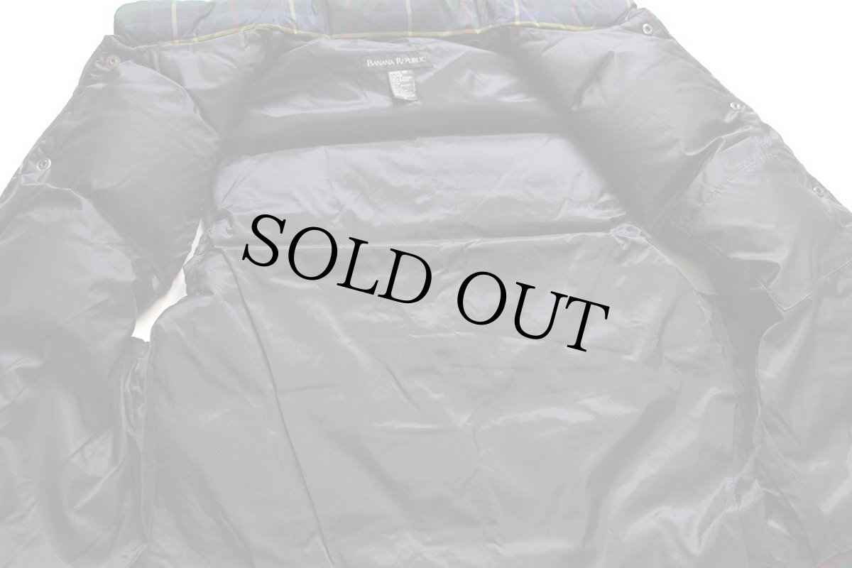 画像5: 00s BANANA REPUBLICバナナリパブリック タータンチェック ナイロン ダウンベスト S (5)