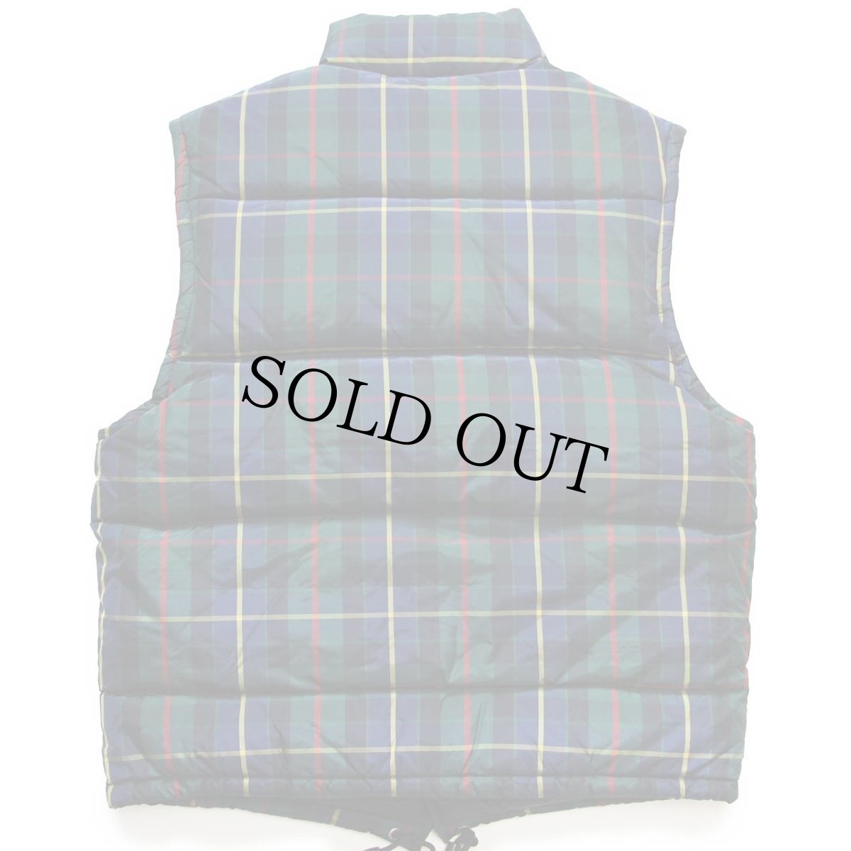 画像2: 00s BANANA REPUBLICバナナリパブリック タータンチェック ナイロン ダウンベスト S (2)