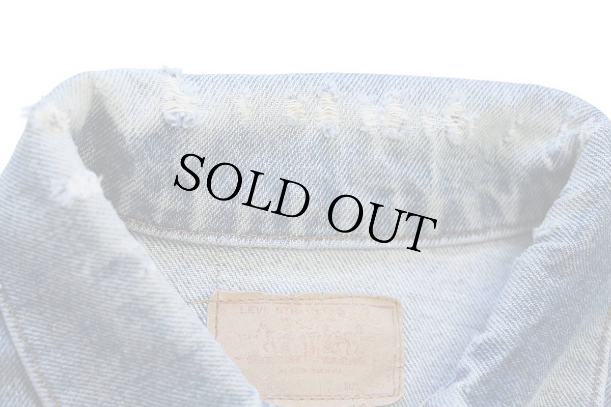 画像6: 80s USA製 Levi'sリーバイス ダメージ デニムジャケット 4ポケット 46 (6)