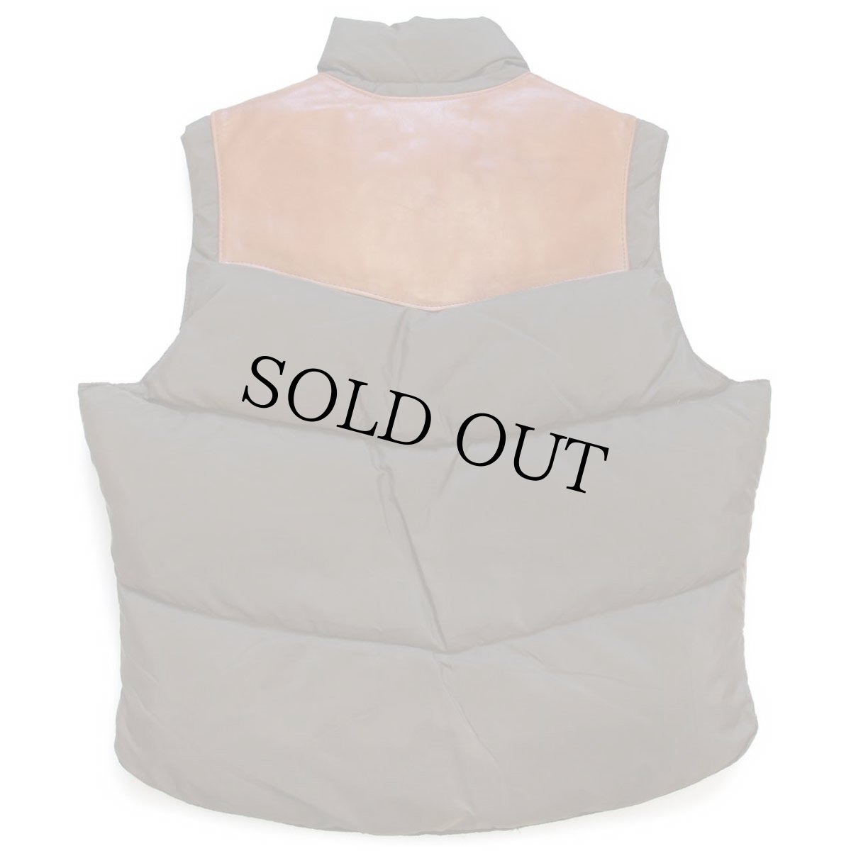 画像2: 80s USA製 Schottショット ナイロン×レザー切り替え ダウンベスト 茶×焦げ茶 44 (2)