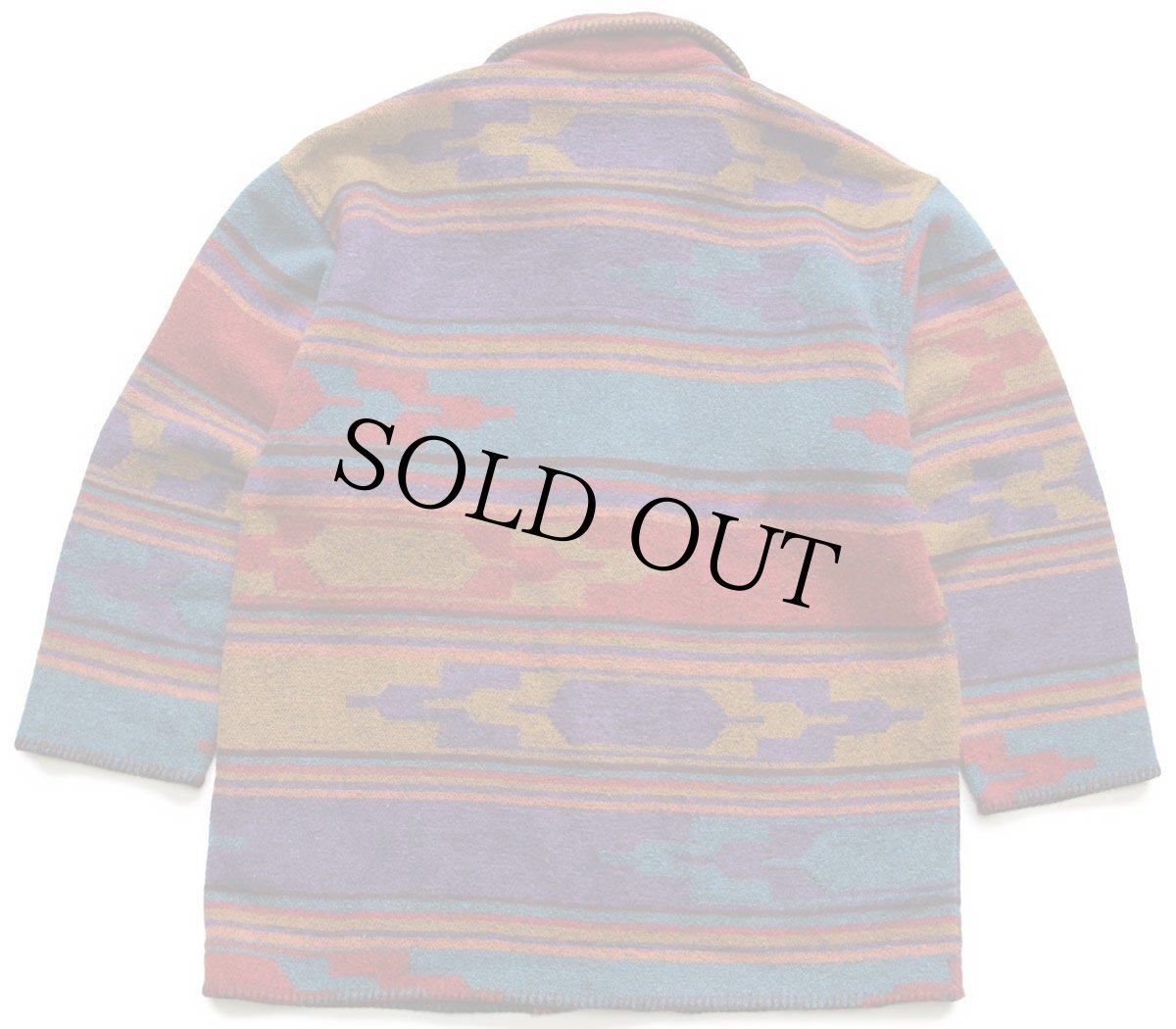 画像2: 90s トルコ製 CHICO'S フォークロア柄 ウール混 ブランケット コート 1 (2)