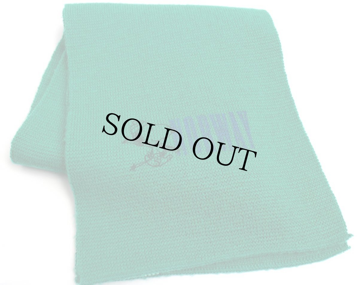 画像1: 90s イタリア製 SNOOPY スヌーピー NORWAY スキー アクリル×ウール マフラー 緑 (1)