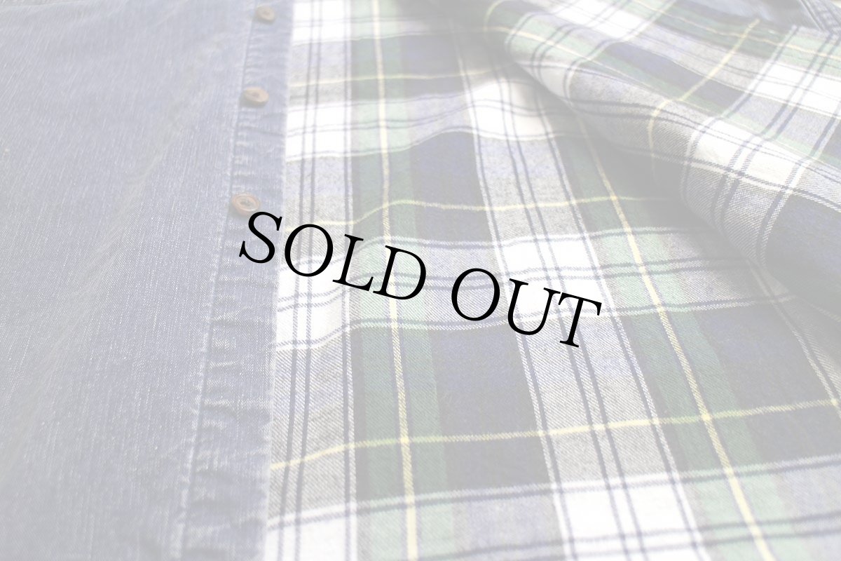 画像5: 80s USA製 L.L.Bean タータンチェック ネルライナー コットン ラインドハリケーンシャツ 青紫 XL (5)