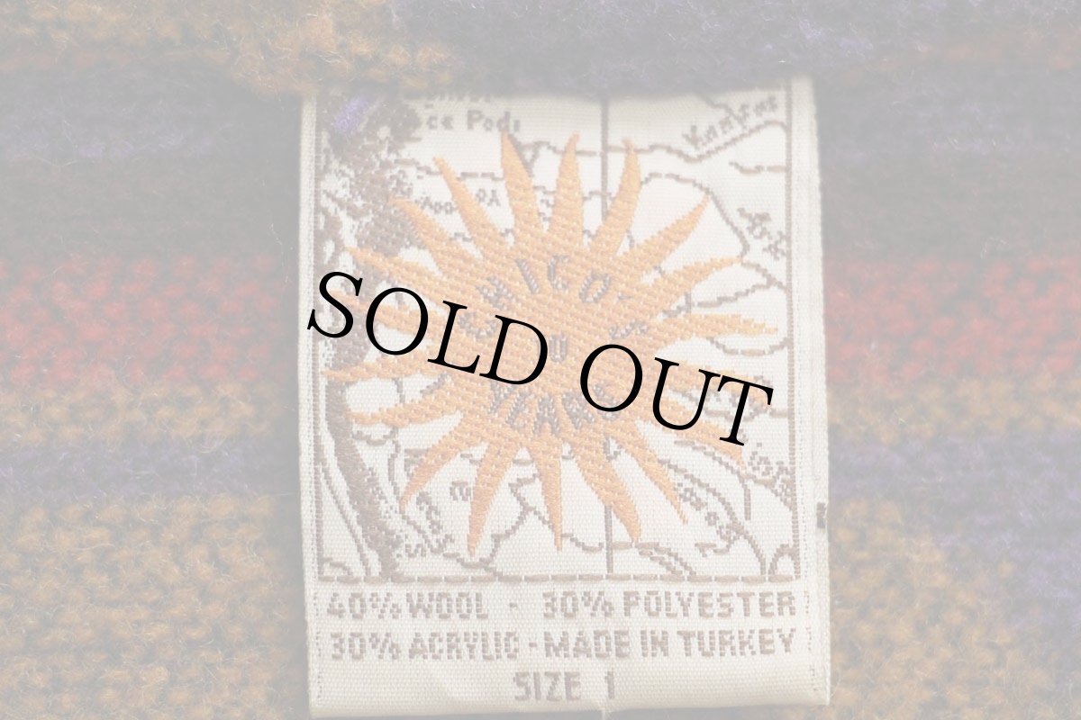 画像4: 90s トルコ製 CHICO'S フォークロア柄 ウール混 ブランケット コート 1 (4)