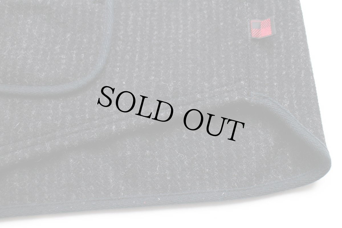 画像9: Woolrichウールリッチ チョークストライプ ノーカラー パチポケ ウールベスト 黒 XL (9)