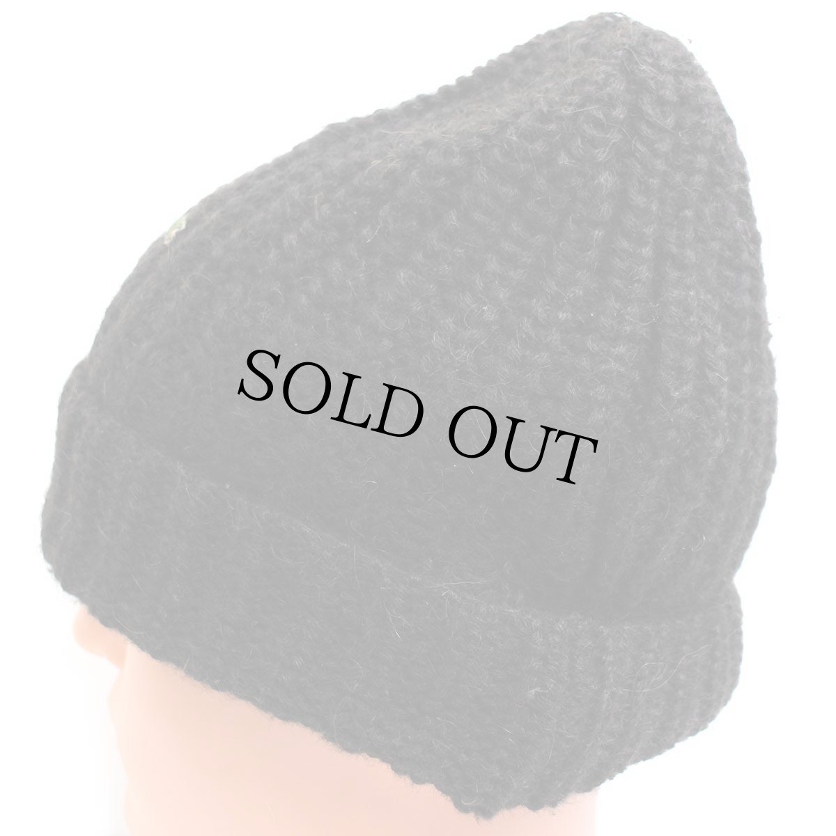 画像2: 90s LACOSTEラコステ ベビー アルパカ ローゲージ ニットキャップ 黒★ニット帽 (2)