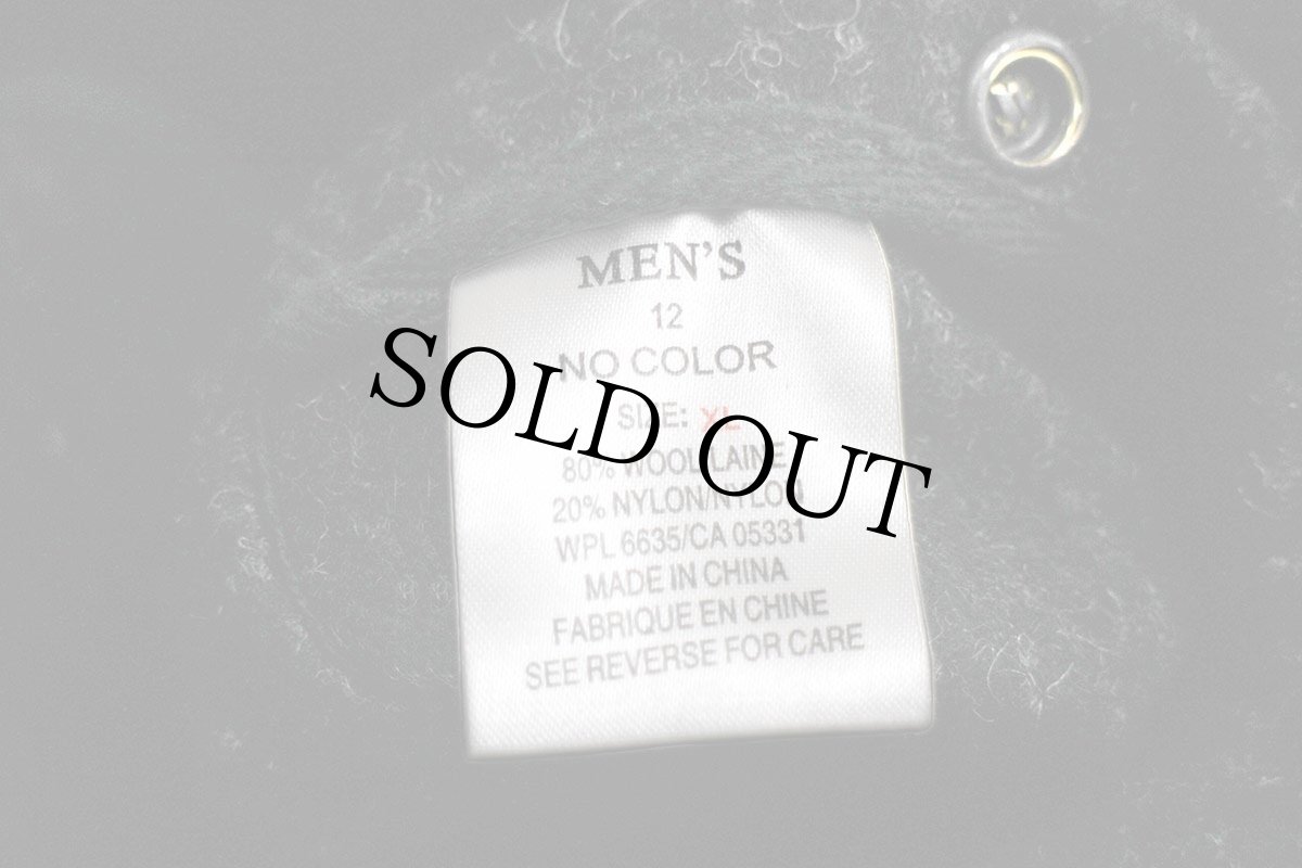 画像5: Woolrichウールリッチ チョークストライプ ノーカラー パチポケ ウールベスト 黒 XL (5)