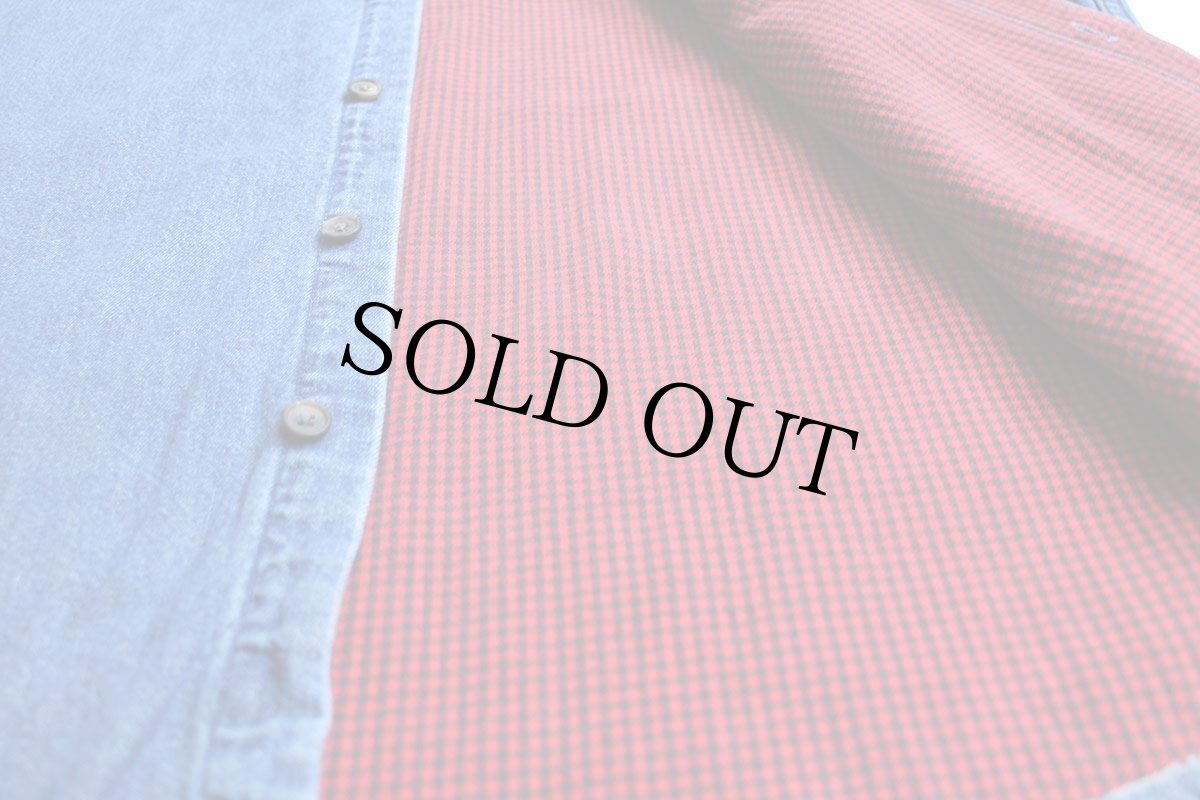 画像5: 80s USA製 L.L.Bean シェパードチェック ネルライナー デニムシャツ L-T (5)