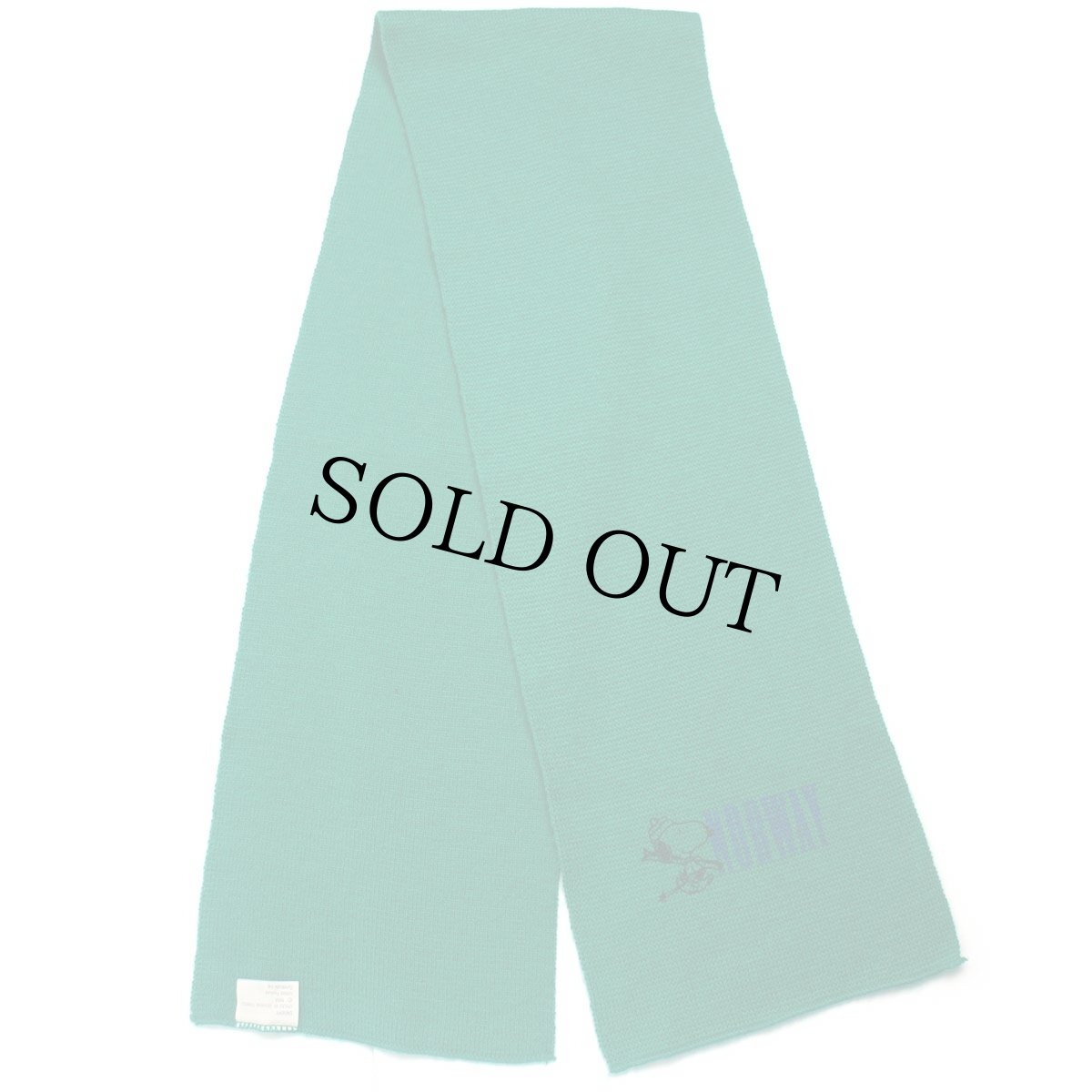 画像2: 90s イタリア製 SNOOPY スヌーピー NORWAY スキー アクリル×ウール マフラー 緑 (2)