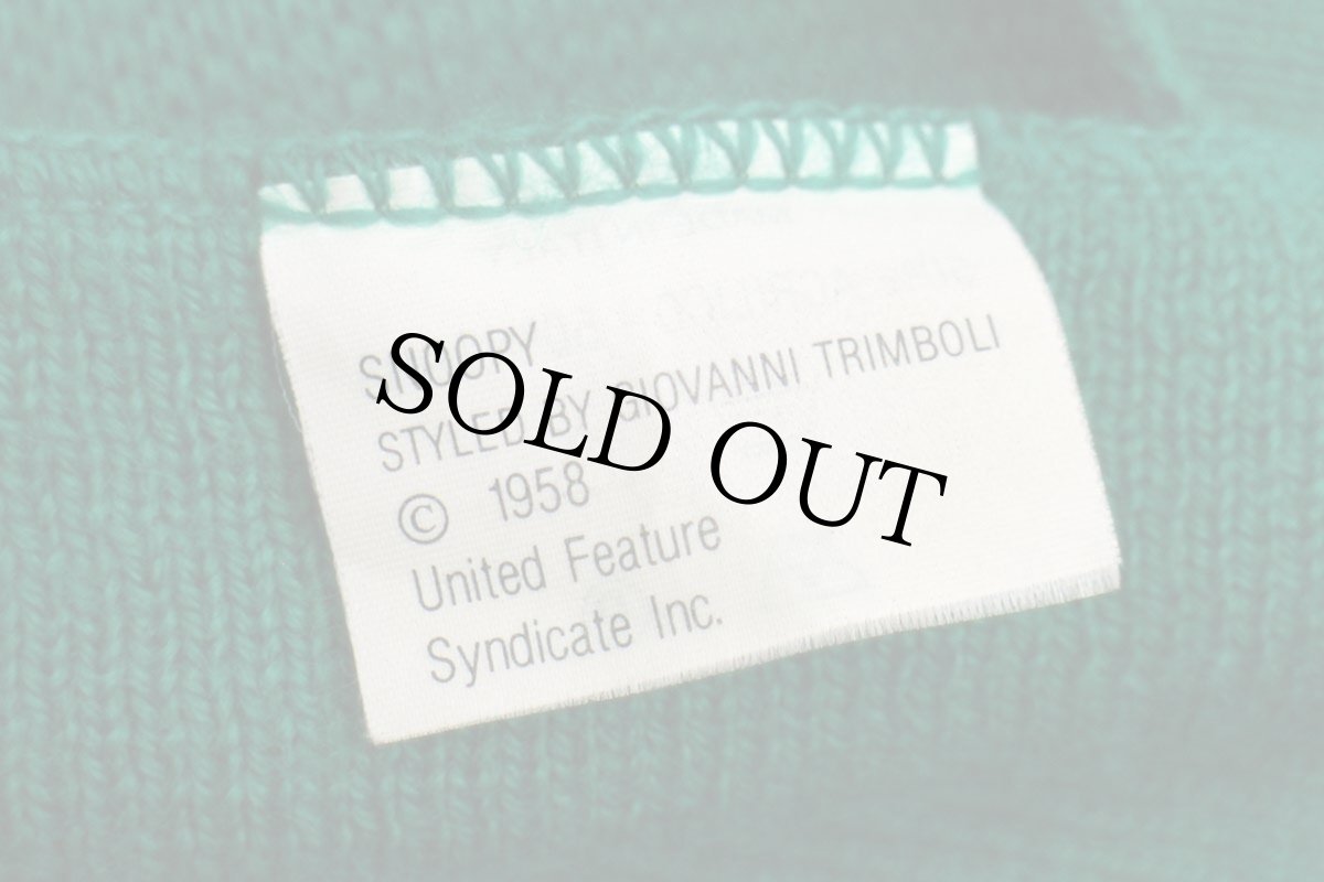 画像4: 90s イタリア製 SNOOPY スヌーピー NORWAY スキー アクリル×ウール マフラー 緑 (4)