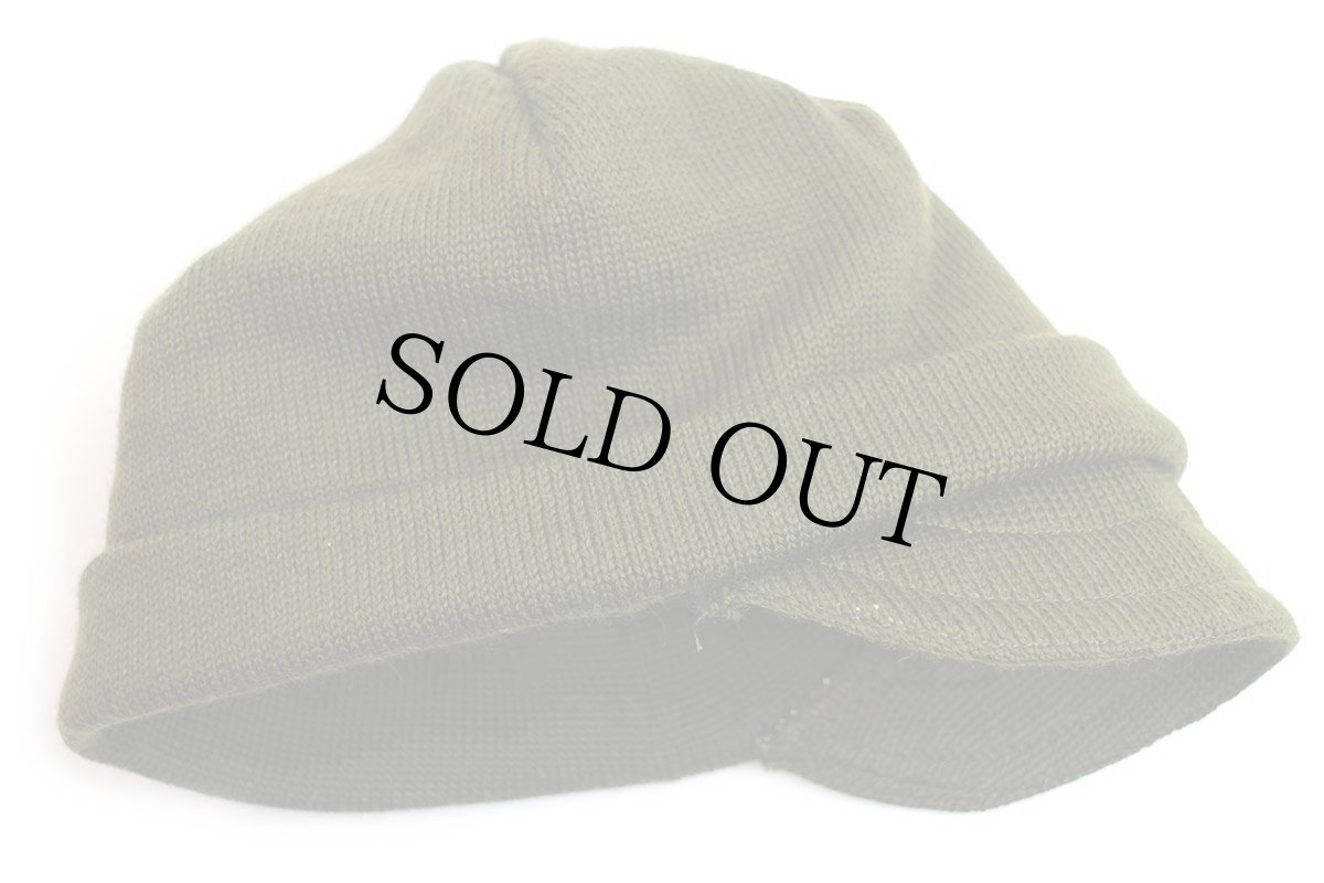 画像6: 90s イタリア軍 ツバ付き ウール ワッチキャップ オリーブグリーン★ニットキャップ (6)