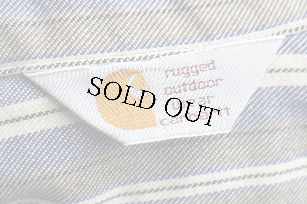 画像4: 80s USA製 carharttカーハート マルチストライプ ボタンダウン コットン ワークシャツ (4)