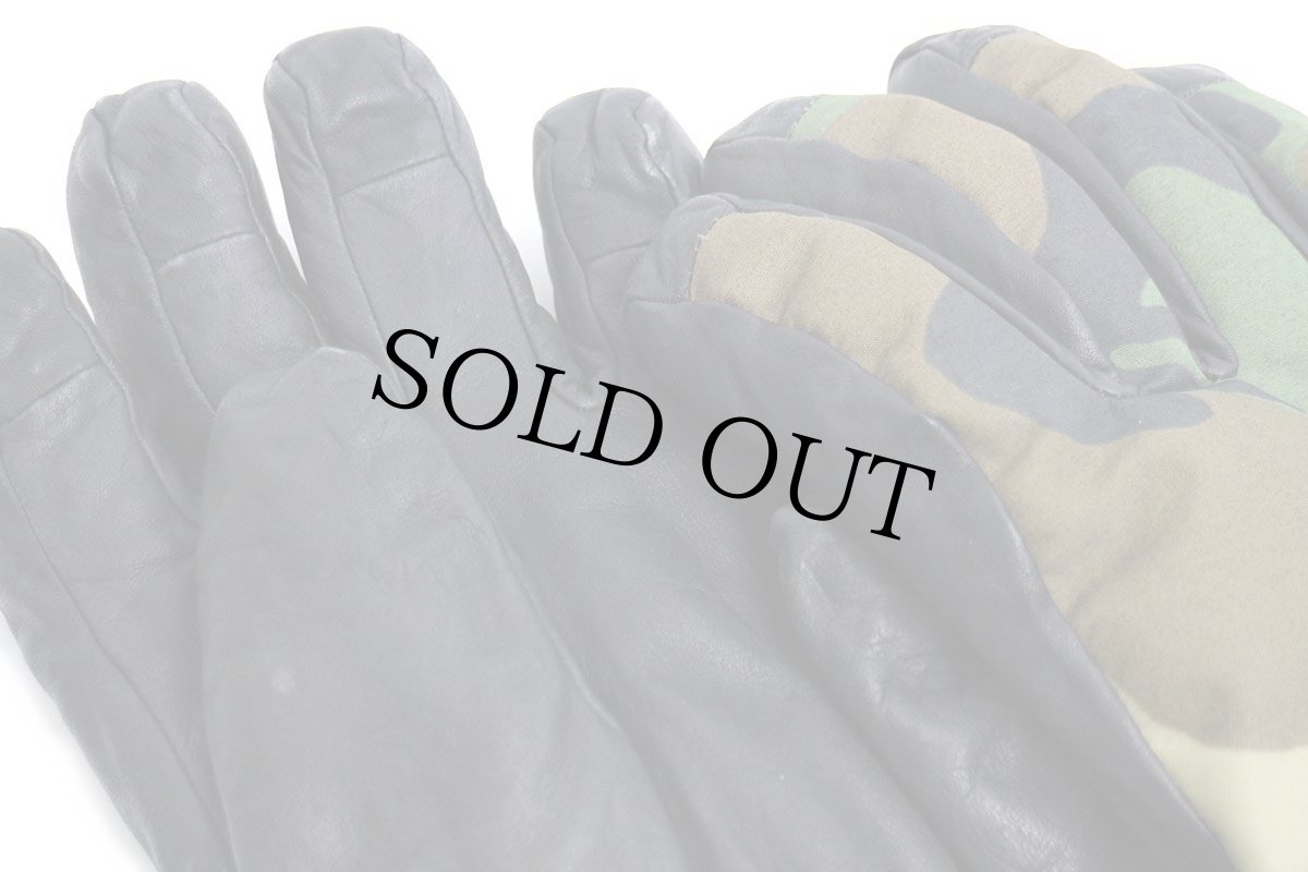 画像6: イタリア軍 ウッドランドカモ フリースライナー ナイロン×レザー グローブ 10.5★手袋 (6)