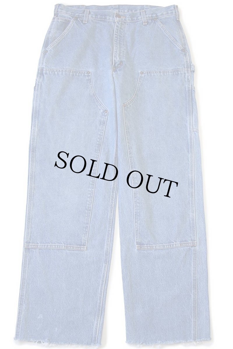 画像2: メキシコ製 carharttカーハート カットオフ ダブルニー デニム ペインターパンツ w36 (2)