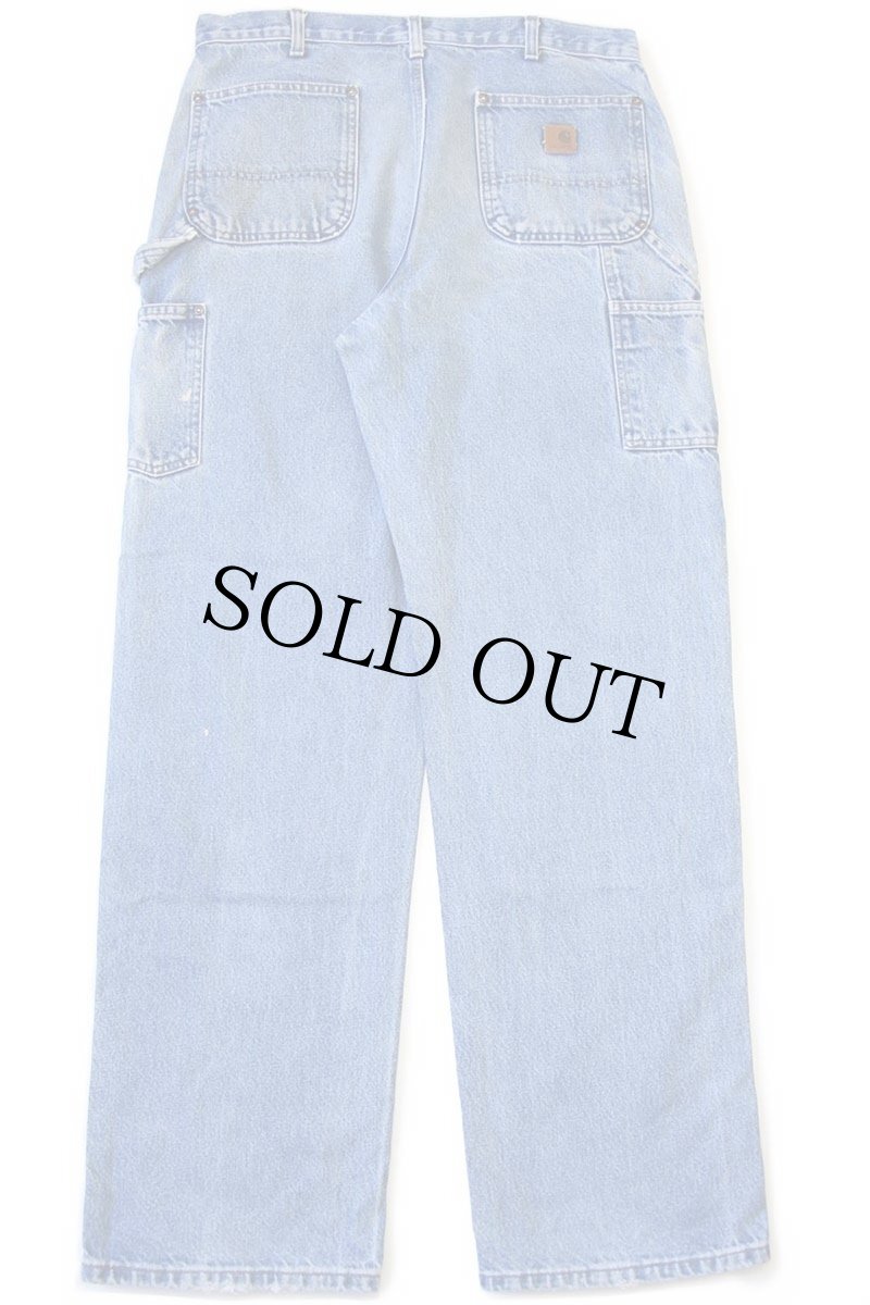 画像3: メキシコ製 carharttカーハート ペンキ飛び ダブルニー デニム ペインターパンツ w36 L34 (3)