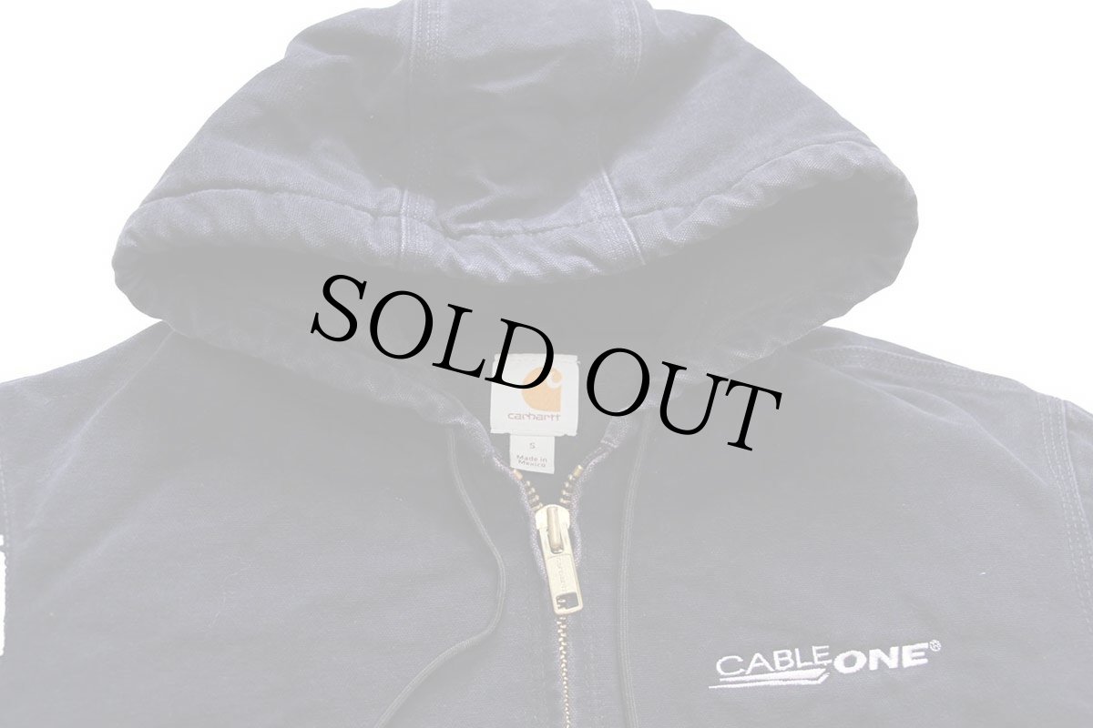 画像3: メキシコ製 carharttカーハート CABLE ONE 刺繍 キルティングライナー ダック地 アクティブジャケット パーカー ミッドナイト S (3)