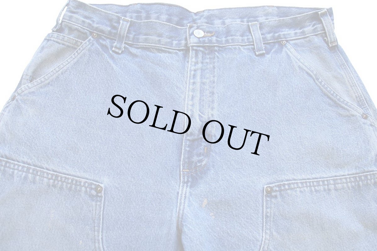 画像4: メキシコ製 carharttカーハート ペンキ飛び ダブルニー デニム ペインターパンツ w36 L34 (4)