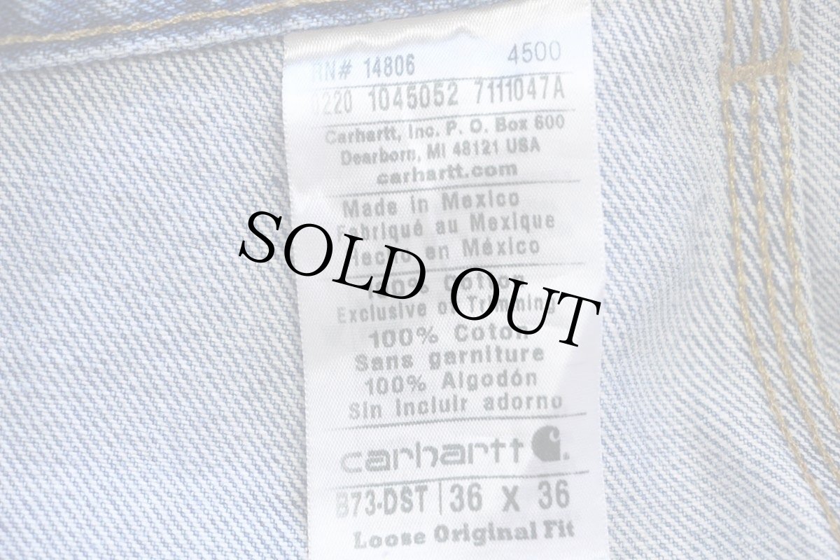 画像6: メキシコ製 carharttカーハート カットオフ ダブルニー デニム ペインターパンツ w36 (6)