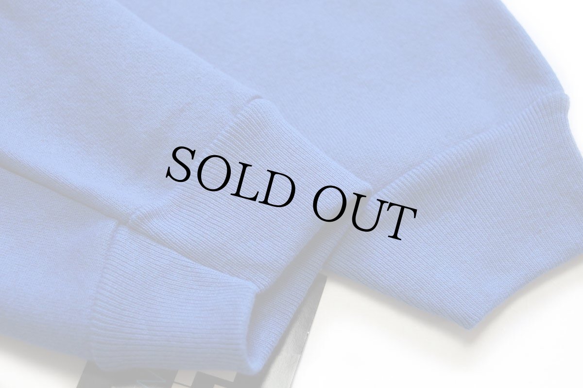 画像6: デッドストック★90s USA製 TULTEX 無地 タートルネック スウェット 青 L★ブランク (6)