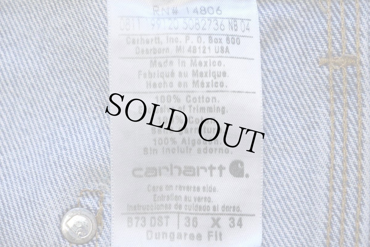 画像6: メキシコ製 carharttカーハート ペンキ飛び ダブルニー デニム ペインターパンツ w36 L34 (6)