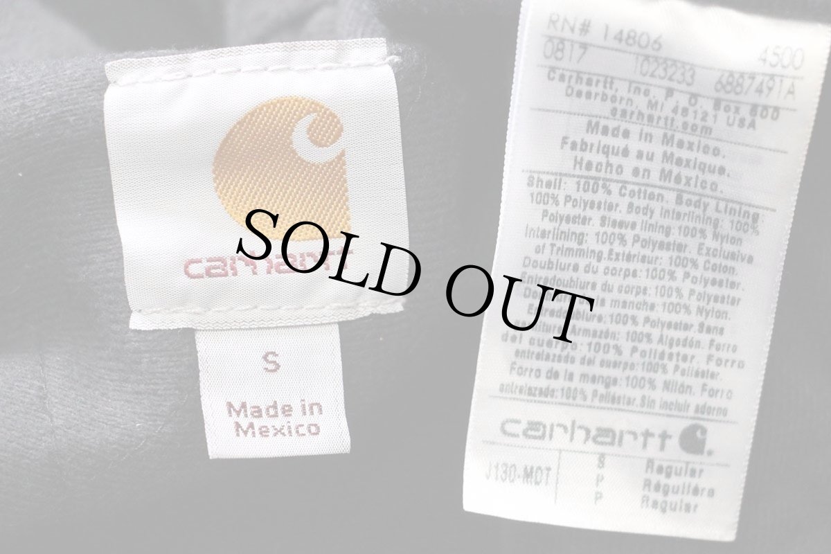 画像4: メキシコ製 carharttカーハート CABLE ONE 刺繍 キルティングライナー ダック地 アクティブジャケット パーカー ミッドナイト S (4)