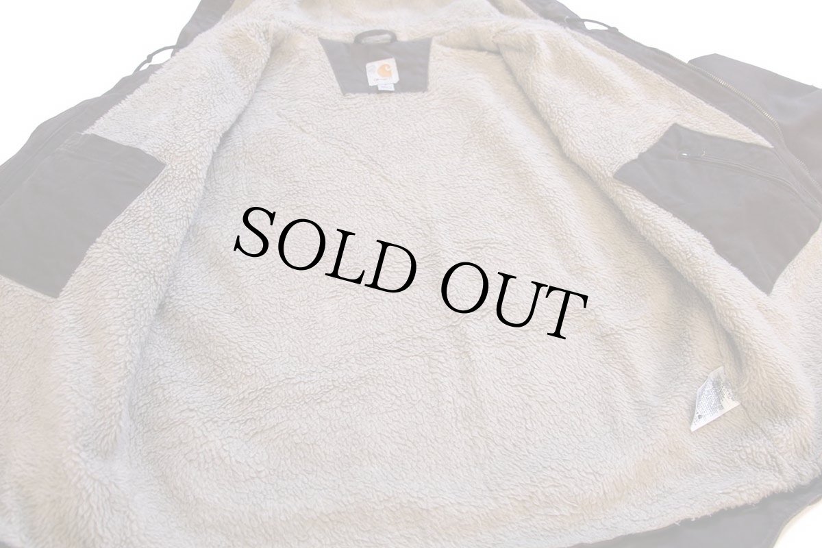 画像5: メキシコ製 carharttカーハート シェルパラインド サンドストーン ダック地 シエラジャケット パーカー 焦げ茶 L (5)