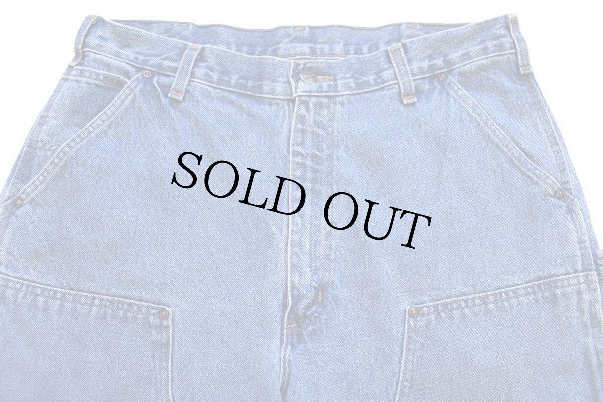 画像4: メキシコ製 carharttカーハート カットオフ ダブルニー デニム ペインターパンツ w36 (4)