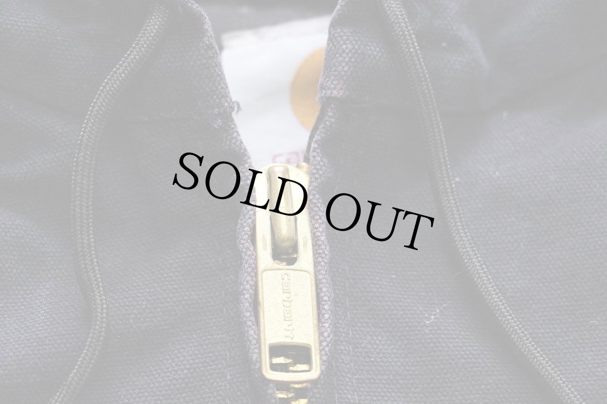 画像7: メキシコ製 carharttカーハート CABLE ONE 刺繍 キルティングライナー ダック地 アクティブジャケット パーカー ミッドナイト S (7)