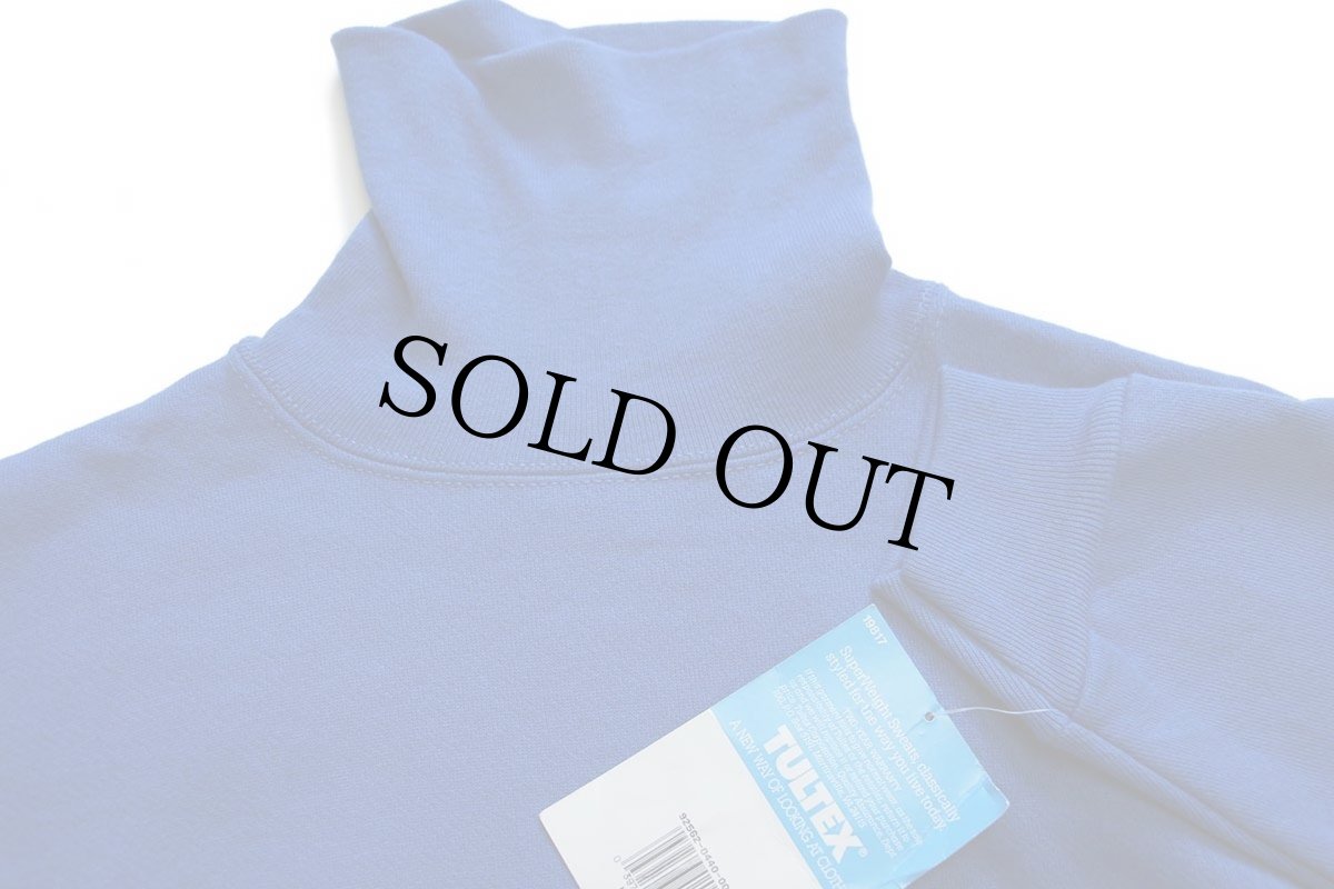 画像3: デッドストック★90s USA製 TULTEX 無地 タートルネック スウェット 青 L★ブランク (3)