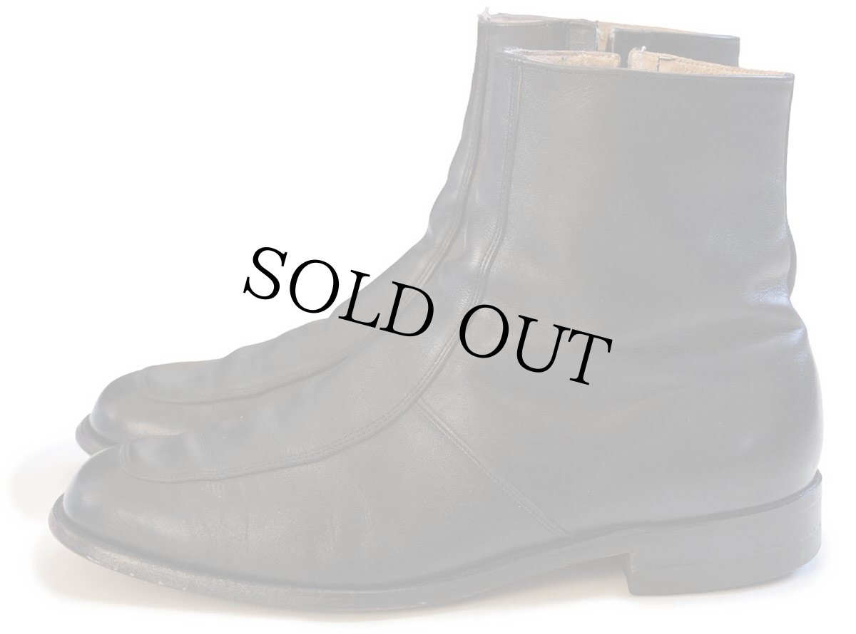 画像2: 80s USA製 UNKNOWN サイドジップ レザーブーツ 黒 10.5EE (2)