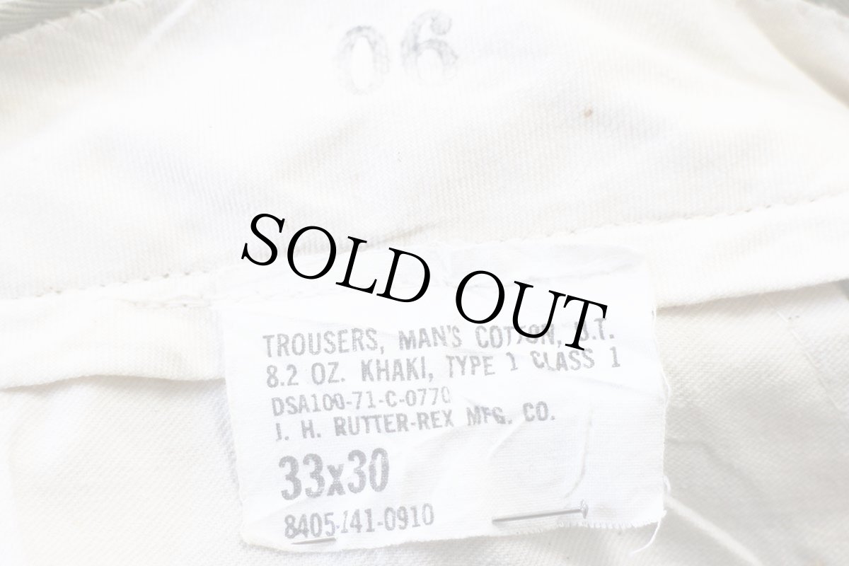 画像6: 70s 米軍 U.S.ARMY コットン チノパン カーキ w33 L30 (6)