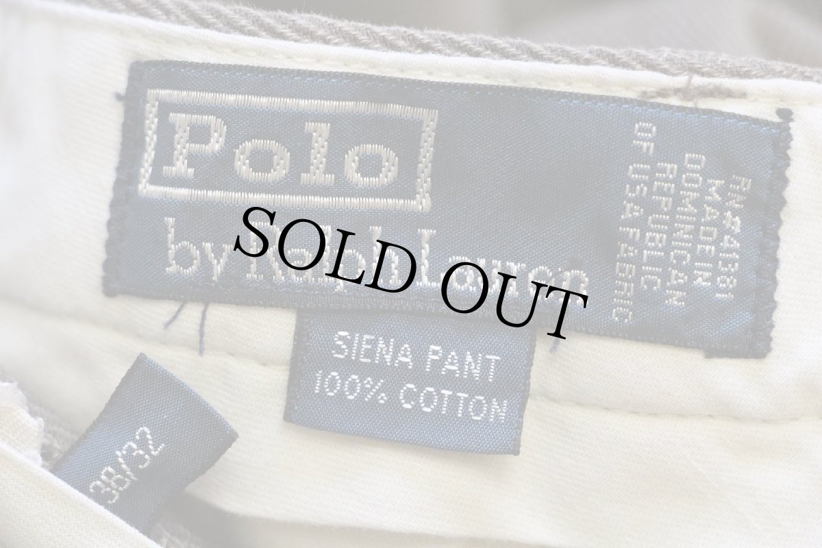 画像6: 90s ポロ ラルフローレン SIENA PANT ツータック スラックス コットンパンツ w38 L32 (6)