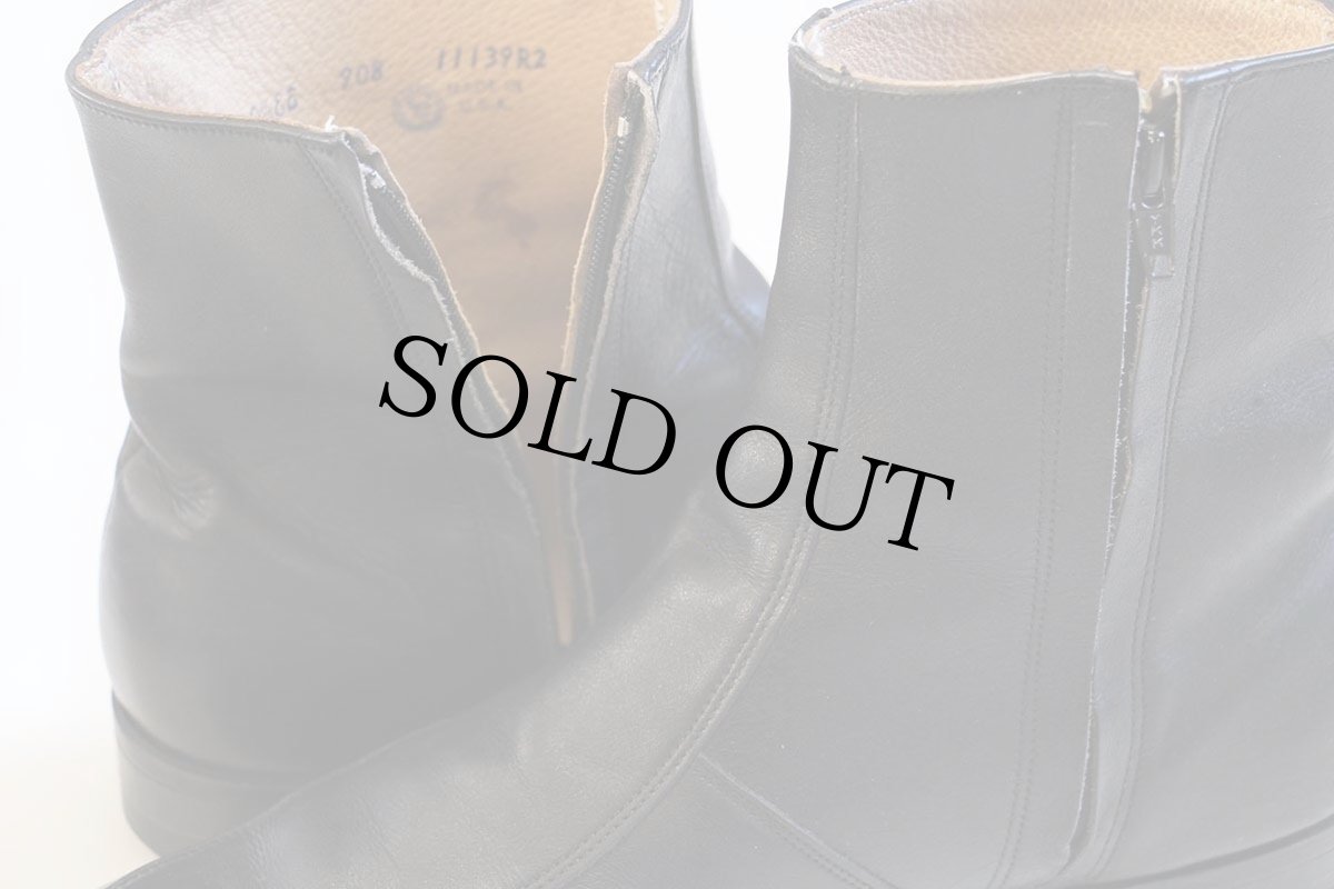 画像7: 80s USA製 UNKNOWN サイドジップ レザーブーツ 黒 10.5EE (7)